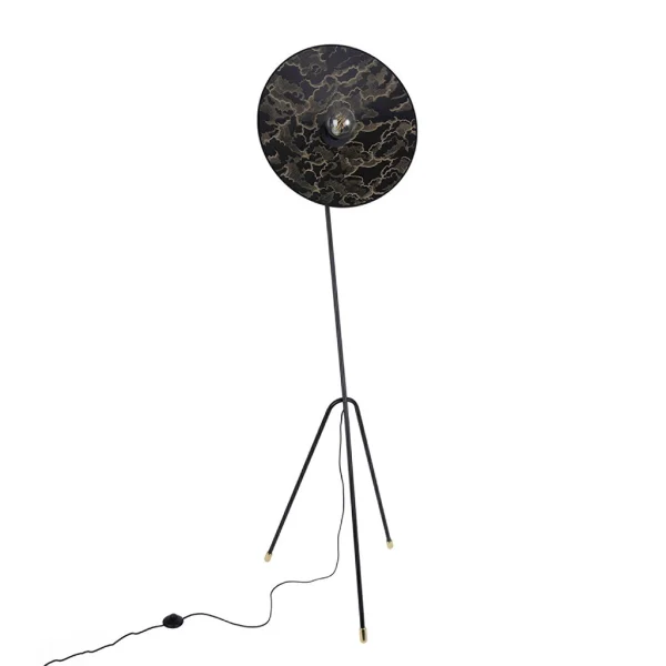 Market Set Lampadaire En Métal Et Tissu H180cm Kumo Noir – Gatsby 1