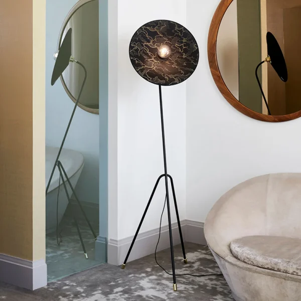 Market Set Lampadaire En Métal Et Tissu H180cm Kumo Noir – Gatsby 6