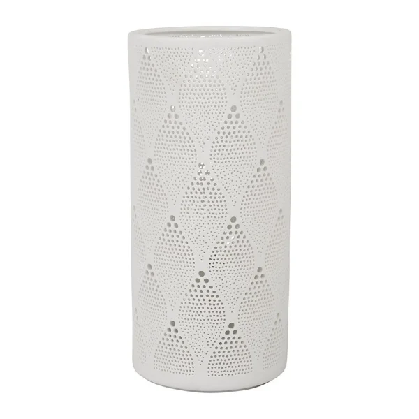 SEMA DESIGN Lampe Cylindre Crochet Blanc En Porcelaine 1