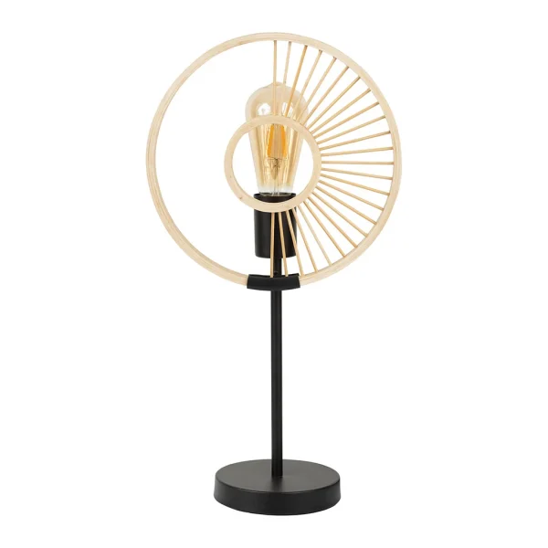SEMA DESIGN Lampe En Fer Et Bambou H47.5cm Noir Et Doré – Filen 1