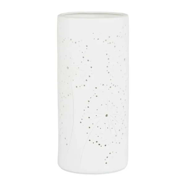 SEMA DESIGN Lampe Cylindre En Porcelaine H24cm Blanc – Fleur 1