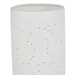 SEMA DESIGN Lampe Cylindre En Porcelaine H24cm Blanc – Fleur 7