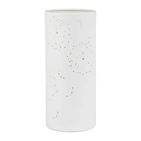 SEMA DESIGN Lampe Cylindre En Porcelaine H28cm Blanc – Fleur 1