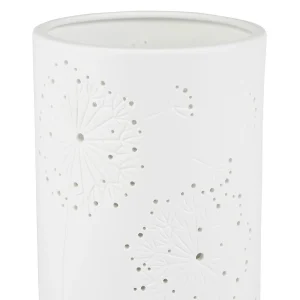 SEMA DESIGN Lampe Cylindre En Porcelaine H28cm Blanc – Fleur 8