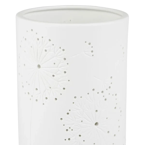 SEMA DESIGN Lampe Cylindre En Porcelaine H28cm Blanc – Fleur 3