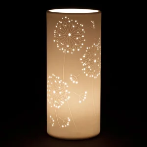 SEMA DESIGN Lampe Cylindre En Porcelaine H28cm Blanc – Fleur 12
