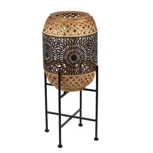 SEMA DESIGN Lampe Sur Pied Fer Et Bambou H59cm Noir Et Doré – Rosalie 3