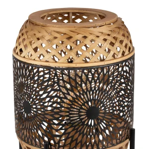 SEMA DESIGN Lampe Sur Pied Fer Et Bambou H59cm Noir Et Doré – Rosalie 10