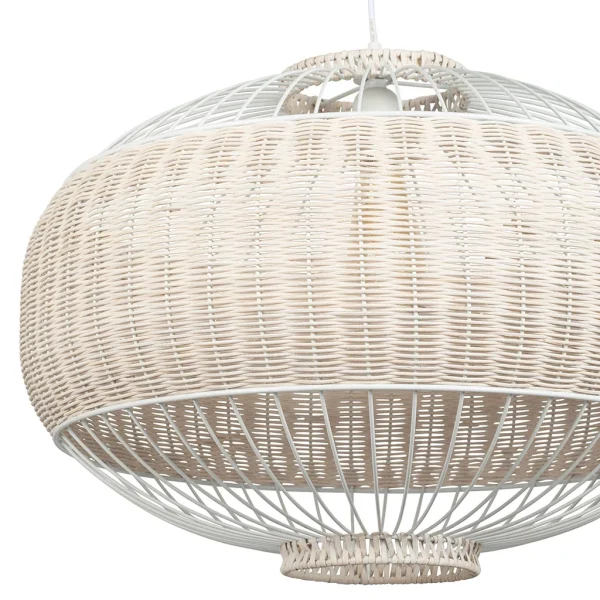 SEMA DESIGN Suspension En Rotin Et Fer D55.5cm Naturel Et Blanc – Filen 4