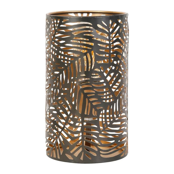 SEMA DESIGN Lampe Cylindre En Fer H25cm Noir – Palmier 1