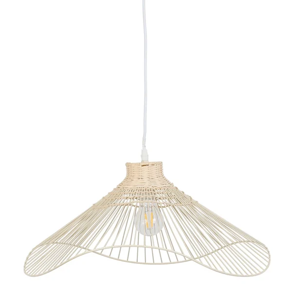 SEMA DESIGN Suspension En Rotin Et Fer D50cm Crème – Ferline 1