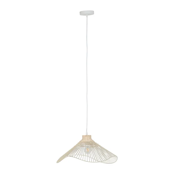 SEMA DESIGN Suspension En Rotin Et Fer D50cm Crème – Ferline 3