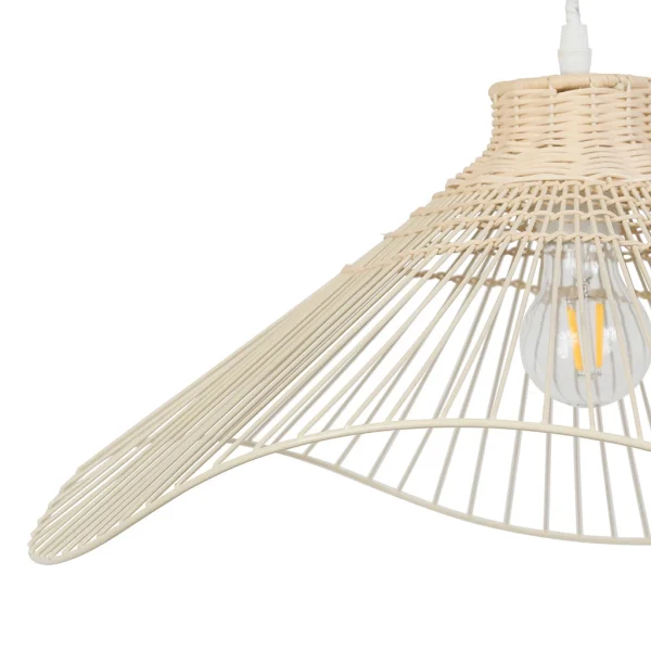 SEMA DESIGN Suspension En Rotin Et Fer D50cm Crème – Ferline 4