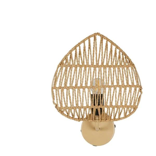 SEMA DESIGN Applique Feuille Naturelle Avec Intérupteur H33cm Corde De Papier – Calyp 1