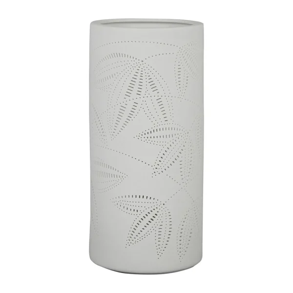 SEMA DESIGN Lampe Cylindre Blanc H24cm En Porcelaine – Palmea 1